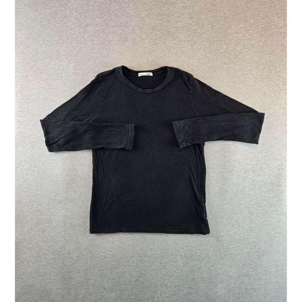 Reformation Jeans Long Sleeve Tee Womens XS Black Organic Cotton Crew Neck Basic